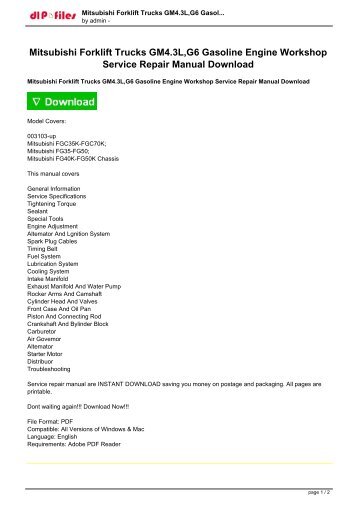 mitsubishi fd80n fd90n forklift trucks workshop service repair manual