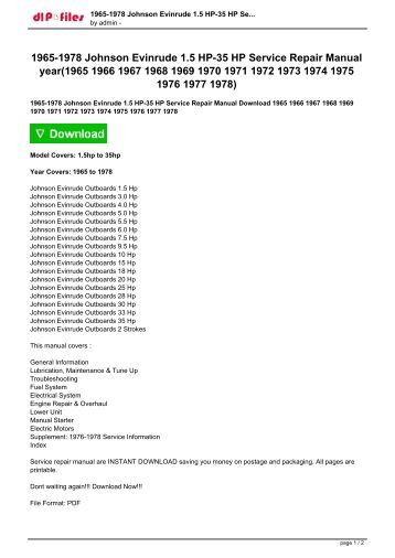 Download Manual 1973 Evinrude