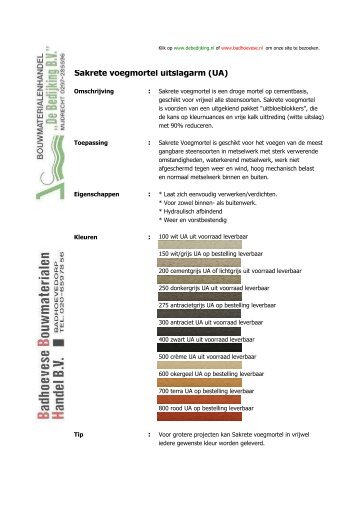 Sakrete AAA Voegmortel - Badhoevese