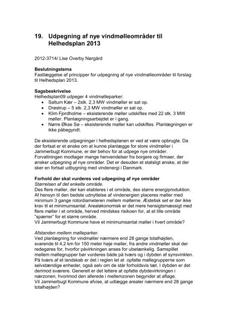 Helhedsplan 2013 - Jammerbugt Kommune