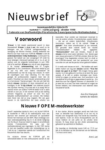 Oktober 1998 - Geen website beschikbaar (www.fopem.be)