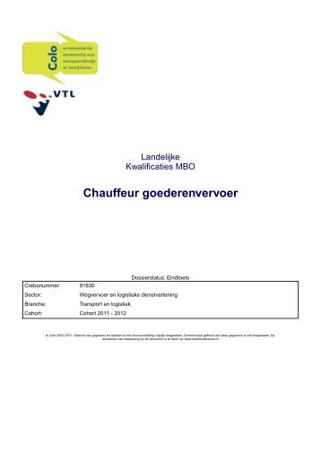 Chauffeur goederenvervoer - Vtl