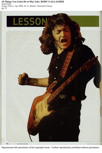 10 Things You Gotta Do to Play Like: RORY GALLAGHER