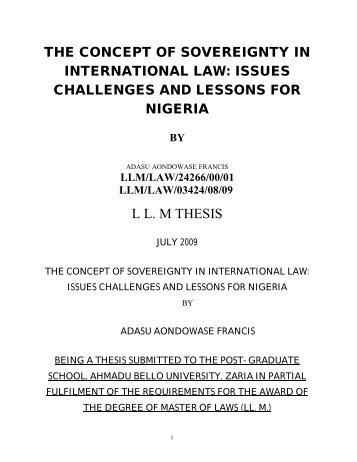 THE CONCEPT OF SOVEREIGNTY IN INTERNATIONAL LAW ...