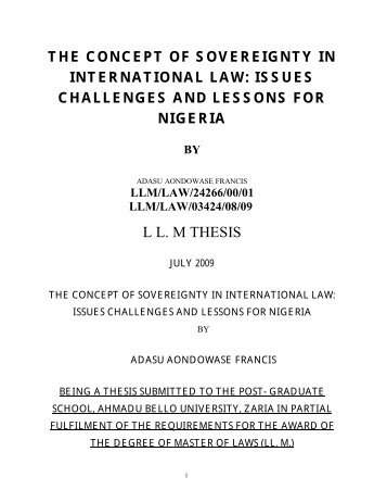 THE CONCEPT OF SOVEREIGNTY IN INTERNATIONAL LAW ...