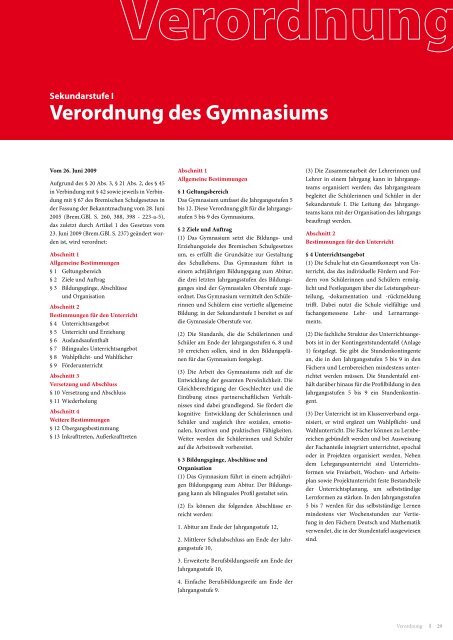 Das Gymnasium Bremen stellt sich vor - Weser Kurier