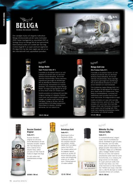 Produktkatalog Restaurang - Galatea Spirits AB