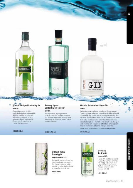 Produktkatalog Restaurang - Galatea Spirits AB