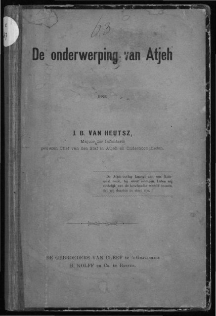 De onderwerping van Atjeh - Acehbooks.org