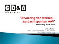 7 juni 2012 - CONFOCUS - Uitvoering van werken - GD&A-advocaten