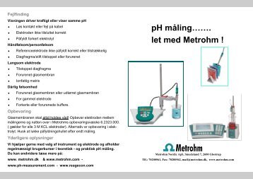 pH måling……. let med Metrohm !