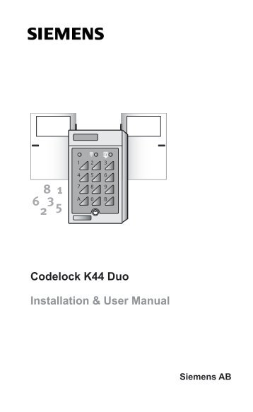 Codelock K44 Duo Installation & User Manual
