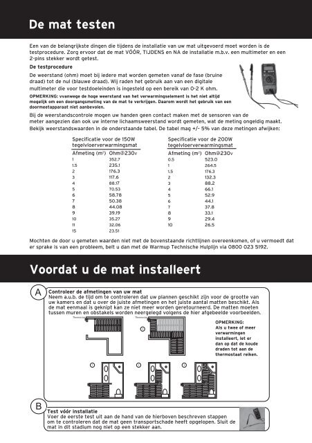 Warmup mattensysteem handleiding - Elektrische Vloerverwarming