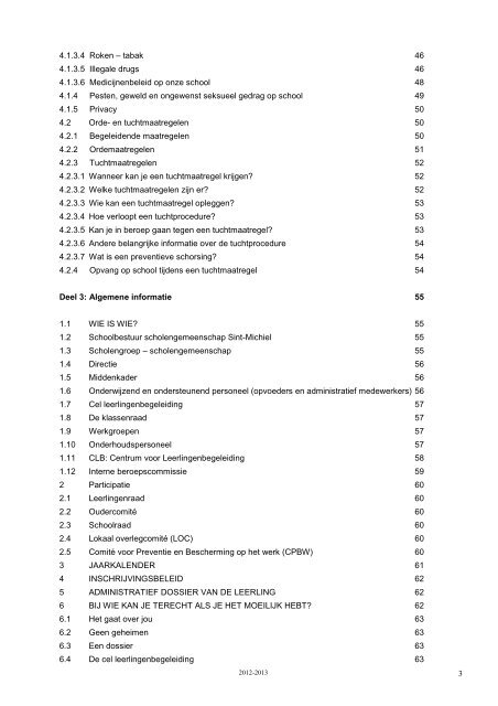 Inhoudstafel schoolreglement 2012-2013 - Viso Roeselare