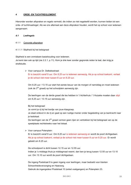 Inhoudstafel schoolreglement 2012-2013 - Viso Roeselare