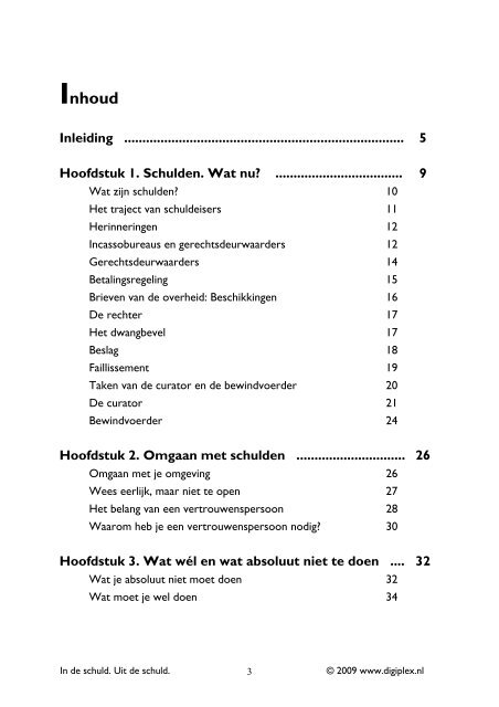 Hoofdstuk 2. Omgaan met schulden .............................. 26