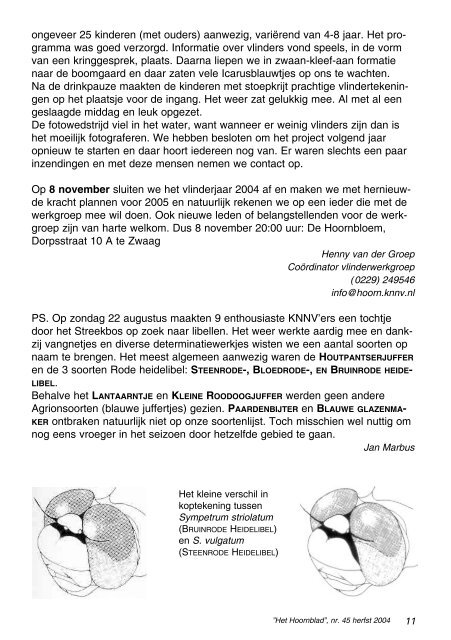 Het Hoornblad nr. 45 najaar 2004 - KNNV afd. Hoorn/West-Friesland