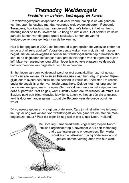 Het Hoornblad nr. 45 najaar 2004 - KNNV afd. Hoorn/West-Friesland