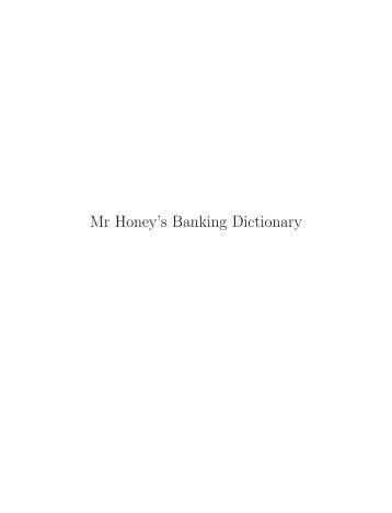 Mr Honey's Banking Dictionary - iTeX translation reports