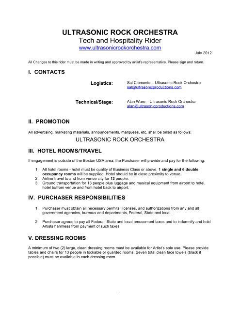 Hospitality Rider Plot