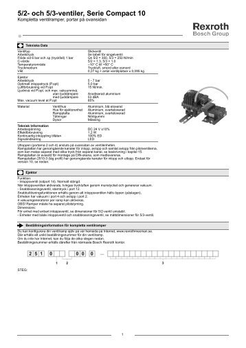 5/2- och 5/3-ventiler, Serie Compact 10 - Bosch Rexroth