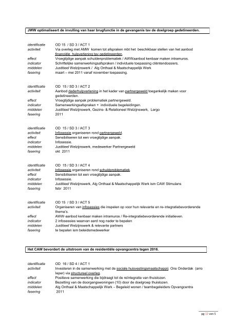 Beleidsplan 2011 - 2015 HFDST 1: MISSIE EN ... - CAW De Papaver