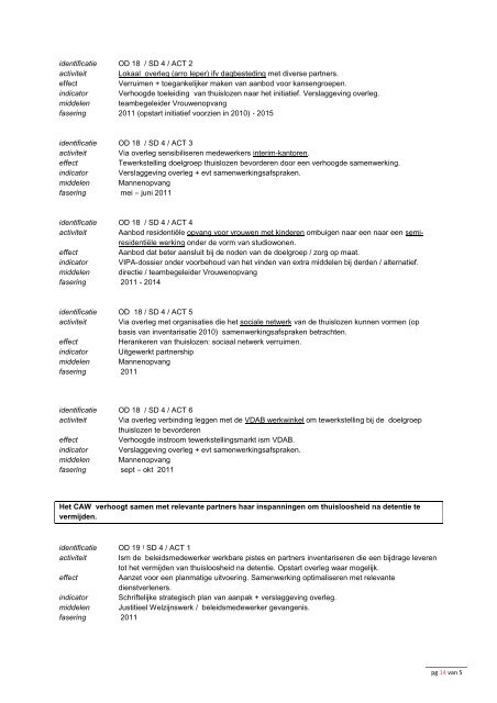 Beleidsplan 2011 - 2015 HFDST 1: MISSIE EN ... - CAW De Papaver