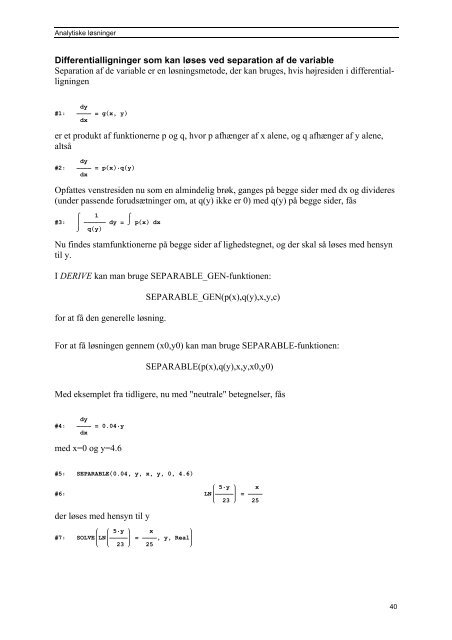 Differentialligninger - Matematik og naturfag i verdensklasse