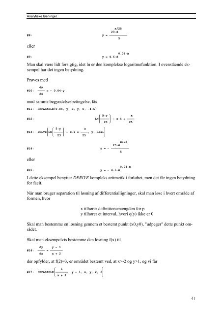 Differentialligninger - Matematik og naturfag i verdensklasse