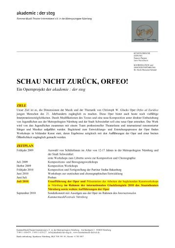 schau nicht zurück, orfeo! - Internationales Kammermusikfestival ...