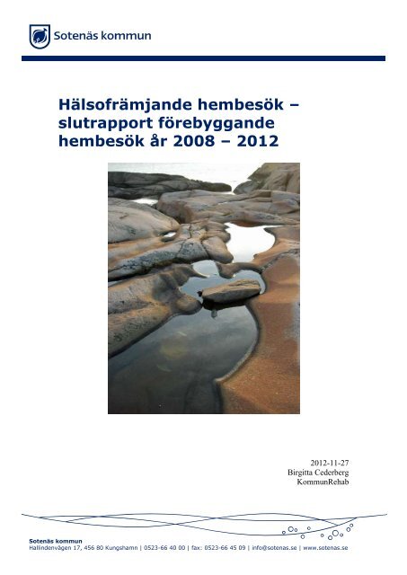 Slutrapport Förebyggande hembesök 2008-2012 - Sotenäs kommun