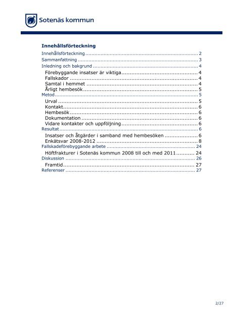 Slutrapport Förebyggande hembesök 2008-2012 - Sotenäs kommun