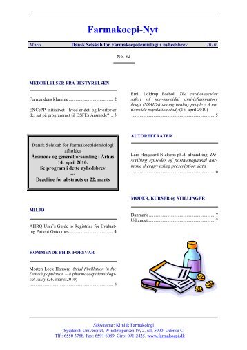 Farmakoepi-Nyt - Dansk Selskab for FarmakoEpidemiologi