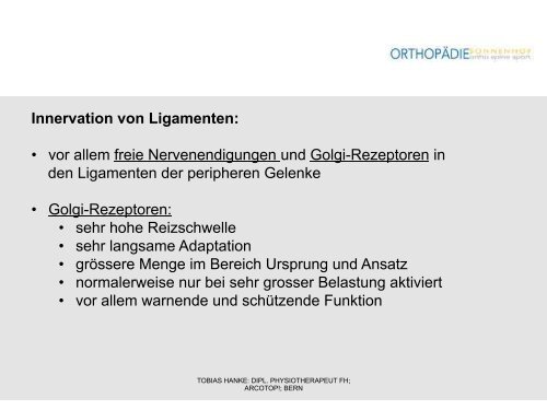 BINDEGEWEBSPHYSIOLOGIE VON LIGAMENTEN