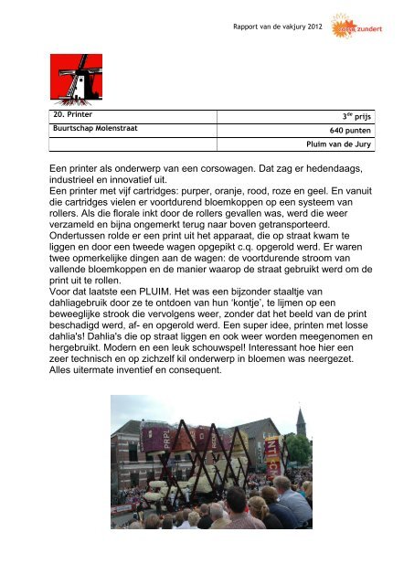 Juryrapport 2012 - Corso Zundert