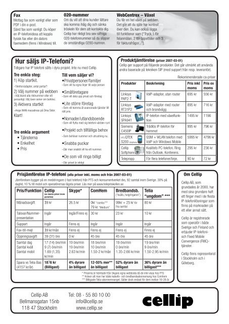 Lathund – Hur välja IP-telefoni? - Cellip