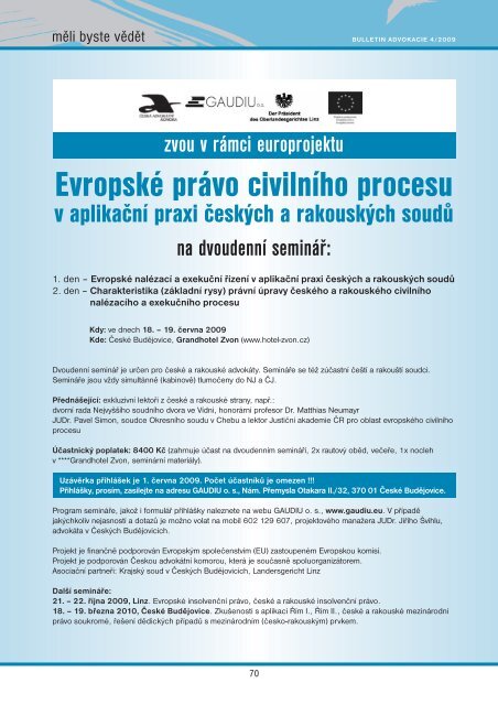 62.Bulletin advokacie - Česká advokátní komora