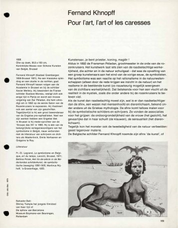Fernand Khnopff Pour I' art, I' art of les caresses - Tento.be
