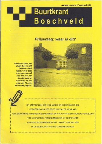Buurtkrant maart 2004 - Boschveld Beweegt