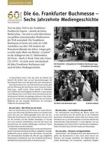 Die 60. Frankfurter Buchmesse – - TAUNUS EDITION