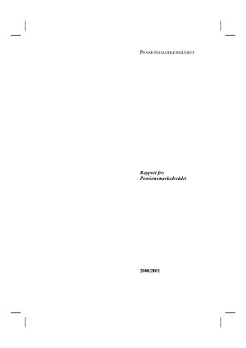 Rapport fra Pensionsmarkedsrådet 2000/2001 - Finanstilsynet