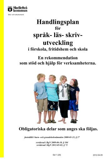 Handlingsplan språk- läs- skriv- utveckling - Skellefteå kommun