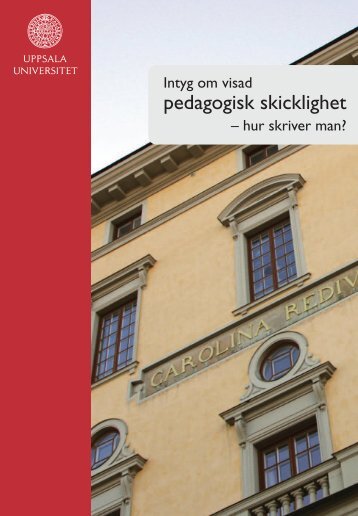 Intyg om visad pedagogisk skicklighet - Uppsala universitet