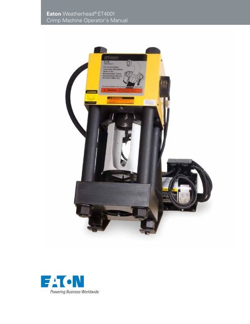 Eaton Hydraulic Hose Crimping Charts