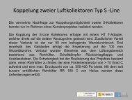 Koppelung zweier Luftkollektoren Typ S -Line - Trubadu.de