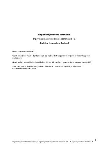 reglement juridische commissie