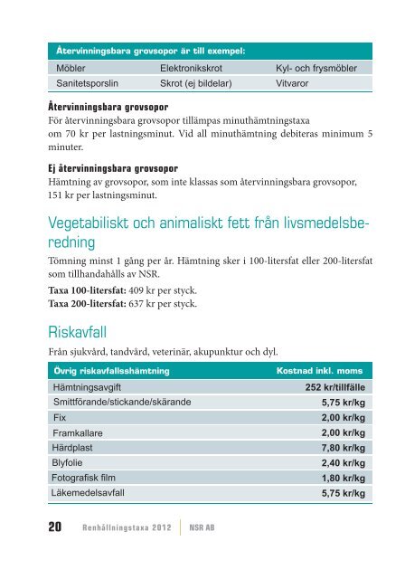 Helsingborgs Renhållningstaxa - Helsingborgs stad