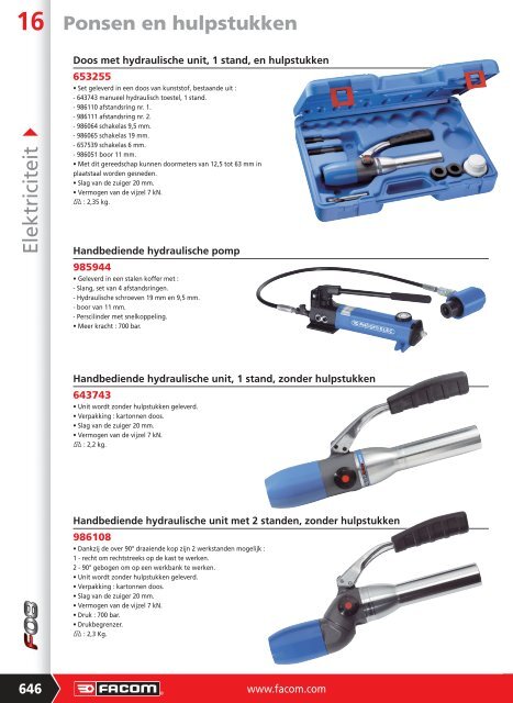 Tot 1000 Volt geïsoleerd gereedschap - Facom-gereedschap.nl