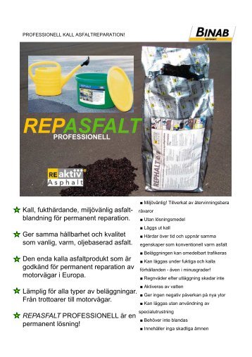 Svensk broschyr REPASFALT - BINAB