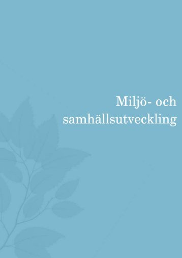 Miljö- och samhällsutveckling - Kommunförbundet Stockholms Län
